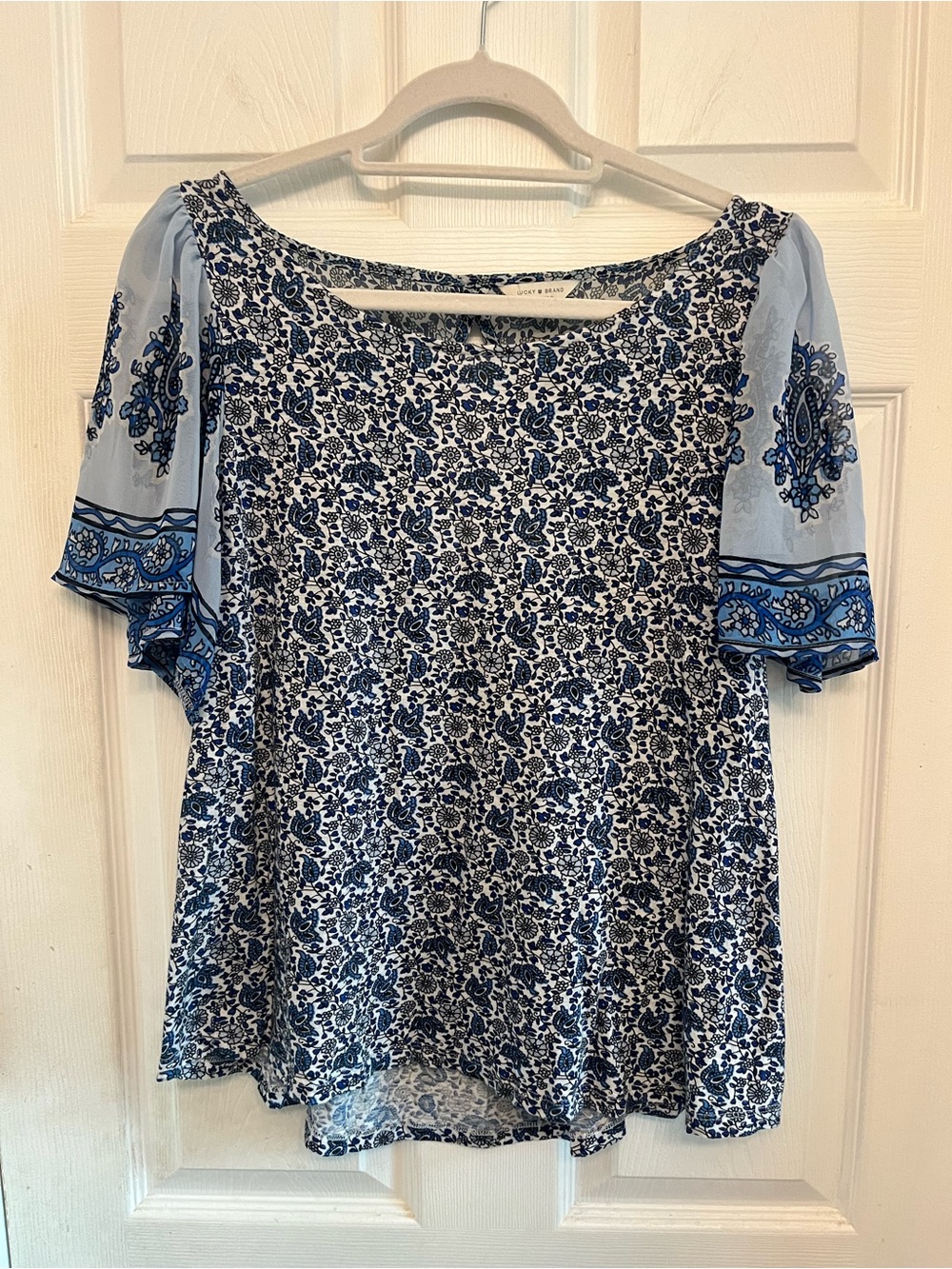 Lucky brand flutter-sleeve blouse
